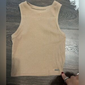 Tan Hollister Cropped tank